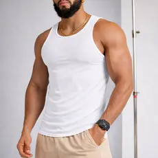 Camiseta Masculina Regata Canelada Estilo Americana Camisa Regata Academia