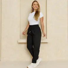 Calça Academia Jogger Feminina Poliamida Cintura Alta Esportiva Treino Casual Conforto Lisa