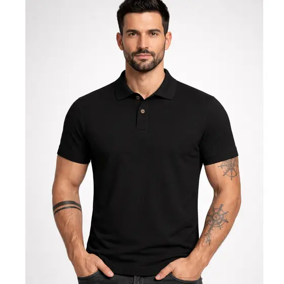 Camisa Polo Piquet Masculina Algodão Premium Casual Conforto
