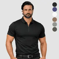 Camisa Polo Masculina Tecido Frio Com Zíper Premium Não Amassa Leve Confortável