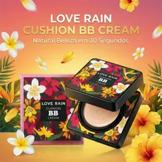 LOVÉ RAIN BB Cream Base e Corretivo com Esponja Cogumelo Clareadora