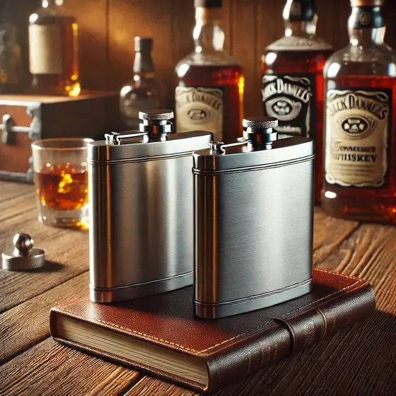 KIT Cantil de bolso 230ML em aço inox 8 oz Porta Bebidas Whisky Vodka Rum