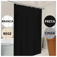 Cortina de Box 1,38m X 1,98m Em PVC Impermeável Para Banheiro Anti Mofo Com Ganchos Varias Cores.