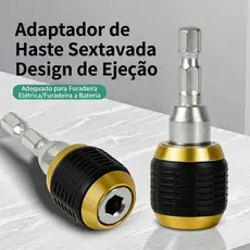 Acoplamento Rápido para Broca 1/4" 60mm Magnético para Parafusadeira Furadeira Troca Rápida