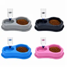 Comedouro Duplo Anti-Formiga Bebedouro Automático Suporte Para Garrafa - Cachorro Gato Higiene Pet