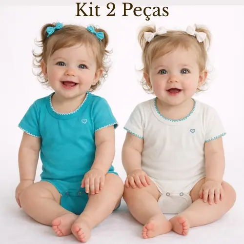 Kit 2 Peças Body Bebe Picueta E Bordado Bory Ribana