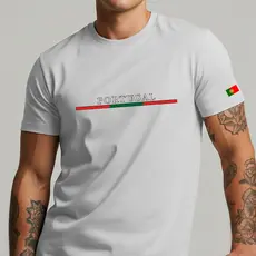 Camiseta Masculina Portugal Faixa Básica Estilo Street Moda Casual