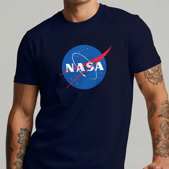 Camiseta NASA 100% Algodão Streetwear Camisa Casual
