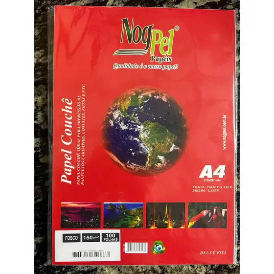 Papel Couche A4 150gm BRILHO ou FOSCO 1000 Folhas