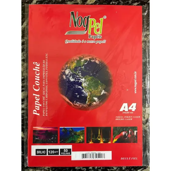 Papel Couche A4 120g/m BRILHO ou FOSCO 1500 Folhas