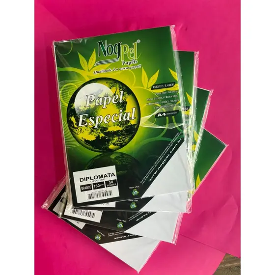 Papel 180g Offset Sulfite 2500 Folhas Diplomata Branco
