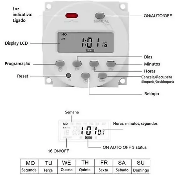 Timer Temporizador Digital Programavel Cn101a