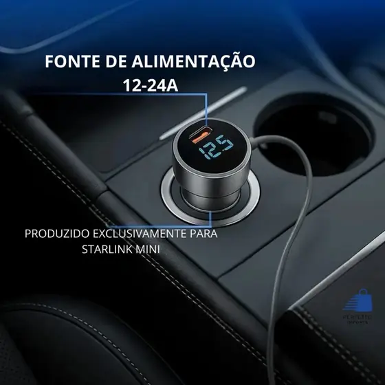 Cabo 12/24v 3 Em 1 Starlink Mini 2m Veículo Internet Carrega