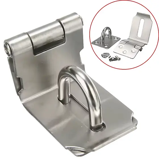 Trinco Para Porta Em Aço Inox Cadeado 90° Anti Roubo