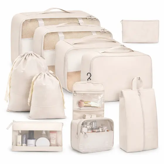 Organizador De Mala De Viagem Feminino Kit Completo Com 10