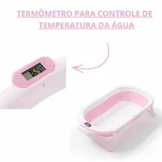 Banheira Termometro Dobrável Portátil Flexível Infantil Bebe