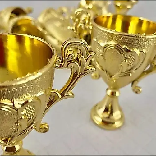 12, 24, 36 e 48 Unidades Mini Troféu Taça Dourado Acrílico Aniversários Decoração Lembrancinha, Copa
