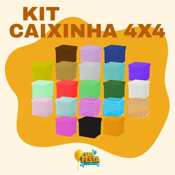 20, 30 e 50 Unidades Caixinhas Decorativas De Acrílico 4x4 Personalizavel Para Lembrancinha diversas cores, para festas