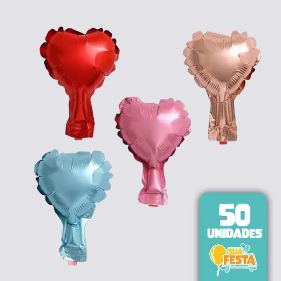 50, 100 e 150 Unidades Mini Coração Balão Metalizado De 10cm 5 Polegadas, para festa, dia dos namorados e cha revelação,