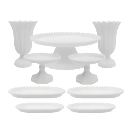 Kit Festa Completo Branco 9 Peças Decorativo Festas Aniversários Casamentos Batizados