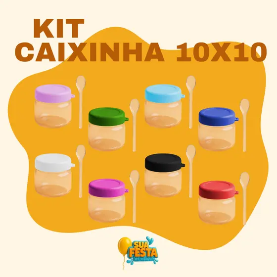 20, 30 e 50 Unidades de Potes de Papinha 40ml Com Colher Brigadeiros Frutas Chá Revelação Festa.
