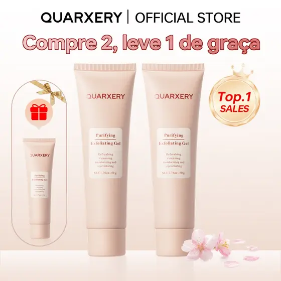 [Compre 2, ganhe 3]QUARXERY Gel de Esfoliação Suave Clareador Esfoliante Facial e Corporal