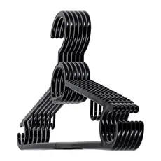 Kit 30 Cabide Adulto Preto Plástico Resistente Cabides Antideslizantes Para Roupas Camisas Jaquetas