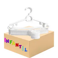 Cabide Infantil Resistente Organizador Branco 50 Unidades Roupas Infantil Camisas Vestidos Shorts