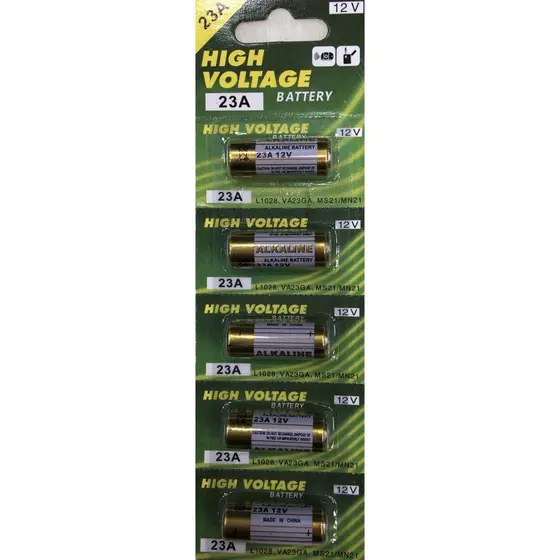 Bateria 23A alkaline c/5 unidades modelo high voltage 23A