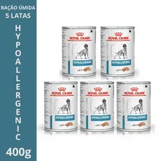 🐕 Ração Úmida Royal Canin Hypoallergenic 5x Latas 400g - Cães com Alergia - Veterinary Diet