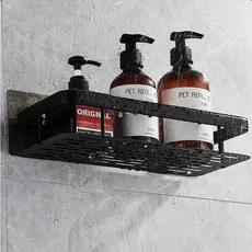 Suporte De Shampoo Prateleiras De Banheiro Cozinha Limpeza Detergente Sabonete Sem Furo Premium Top muito bom plástico
