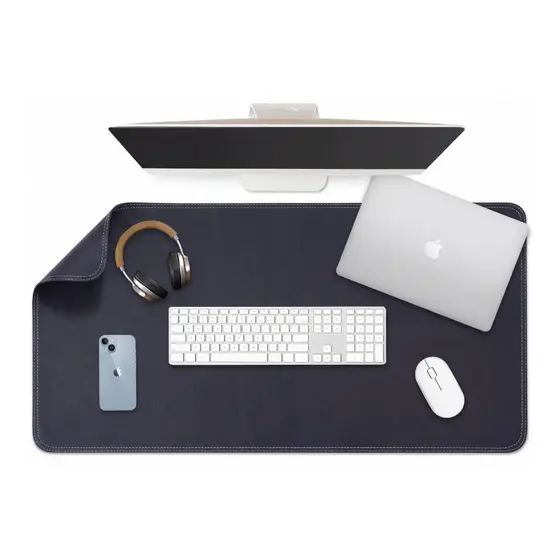 MousePad DeskPad 90x40cm Courino Premium Borda Costurada Antiderrapante Impermeável Escritório Home Office Gamer Setup