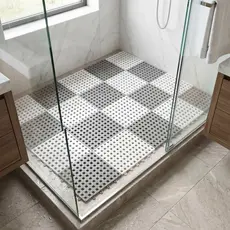 Kit 6 Tapete Estrado Piso Antiderrapante 30x30cm Box Banheiro Piscina Emborrachado Modular Vestiário Sauna Flexível