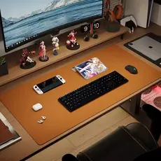 MousePad DeskPad Couro Borda Costurada Tapete Mesa Mousepad Grande Escritório Home Office Antiderrapante Impermeável