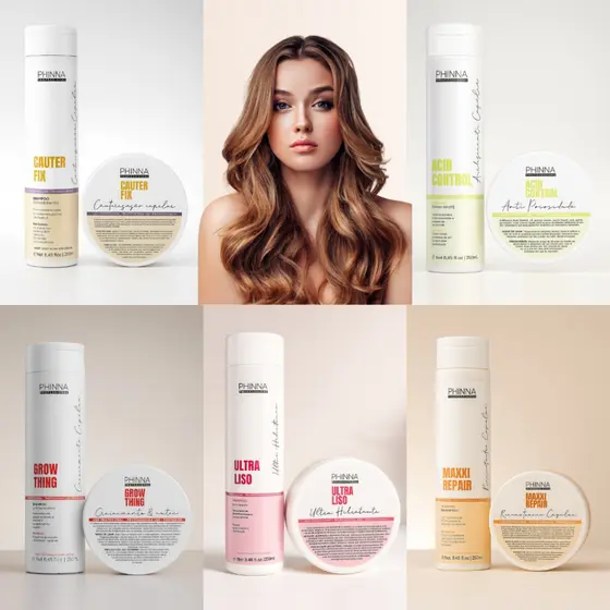 Shampoo e Mascara de tratamentos hidratação reconstrução acidificante nutrição Cauterização capilar