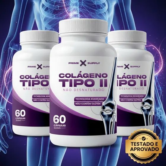 Colágeno Tipo II 180 Cáps Não Desnaturado PrimeX Alívio Articulações