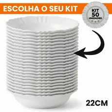 Kit Pratos Pétala Plástico Resistente Redondo Fundo Reforçado