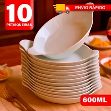 Kit Petisqueiras Canoa Grande 600ml Para Servir Petiscos Frios e Porções