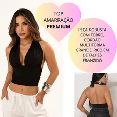 BLUSA TOP PREMIUM CROPPED TENDENCIA FRENTE ÚNICA ESTILOSA COM DETALHE CORES DO ANO FEMININA VERÃO