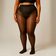 Meia Calça pelúcida Com Forro de Pelúcia Preto, Translucido Transparente Veste do P ao G4 Meia Calça Confortável