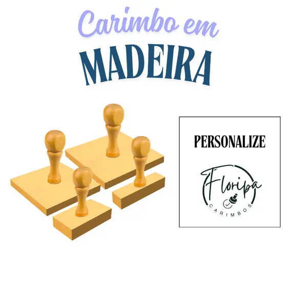 Carimbo Personalizado com LOGO | Madeira Artesanal | Ideal para Empresas, Lojas e Embalagens