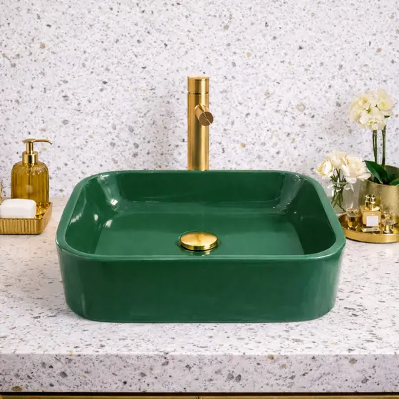 Cuba De Apoio Verde para Banheiro -  Design Sofisticado
