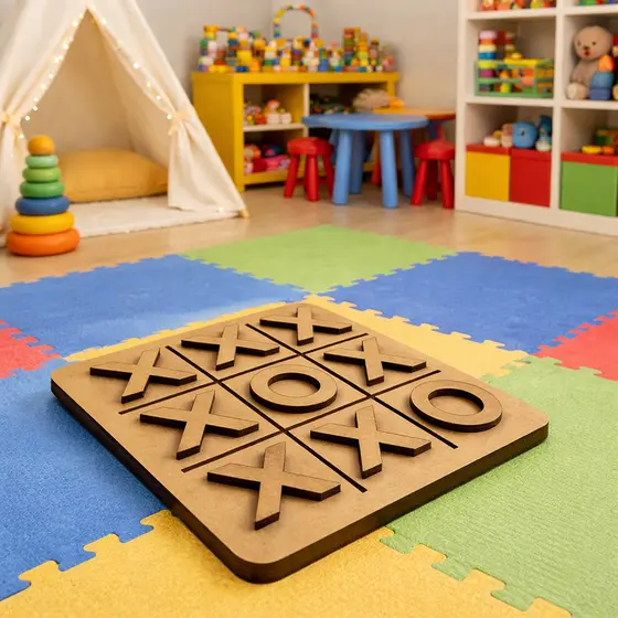 Kit Jogo da Velha em MDF para Atividades e Uso Coletivo