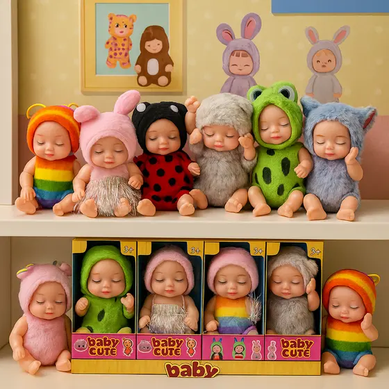 Boneca Reborn Mini Bebê 11cm Realista, Fofa e Cheia de Detalhes