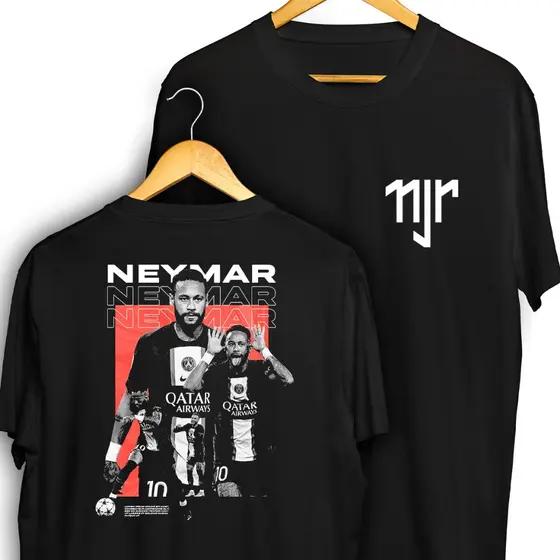 Camiseta Neymar Jr Njr Paris Frente e Verso Streetwear Blusa Camisa 100% Algodão - Envio Imediato - VS Shopp