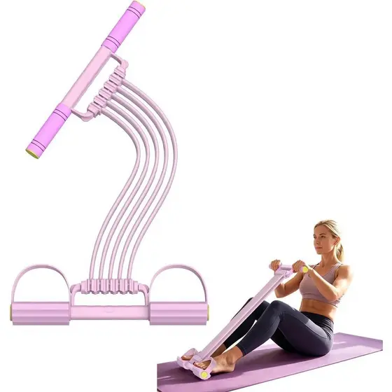 Faixas de Resistência Elásticas de 10 Tubos com Alças, Treinador Abdominal, Equipamento para Treinamento de Abdominais,