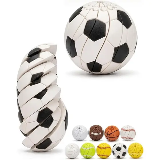 Brinquedo Anti-Estresse de Futebol, Bola Anti-Estresse Impressa em 3D, Bola Sensorial de Encaixe para Alívio do Estresse