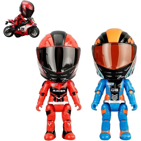 Mini Capacete de Motocicleta Hero - Modelo em Escala 1:12 Desmontável com Pilotos Escondidos Dentro, Figura de Ação de C