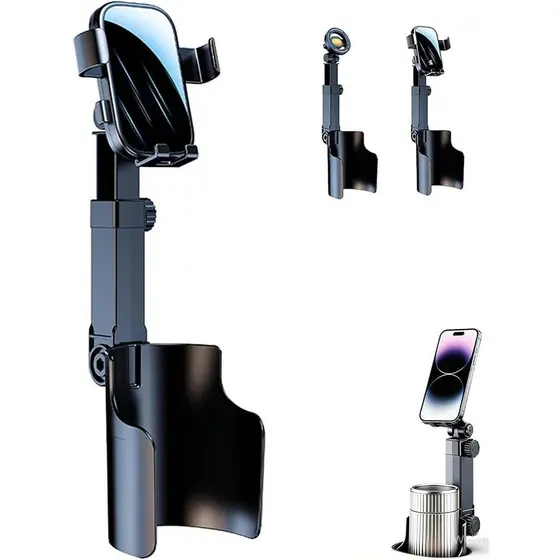 Suporte de celular ajustável para porta-copos de carro, suporte de celular 2 em 1 para porta-copos de carro, suporte de