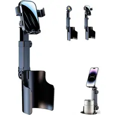 Suporte de celular ajustável para porta-copos de carro, suporte de celular 2 em 1 para porta-copos de carro, suporte de